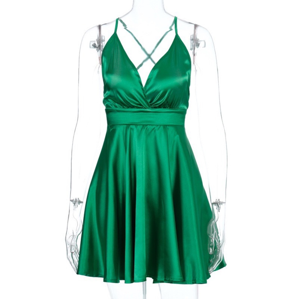 Envy Cross Back Satin Mini Dress